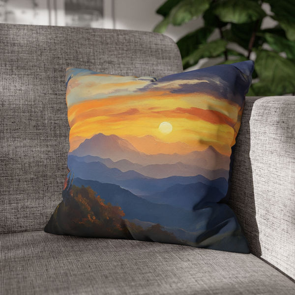 Doi Inthanon National Park Thailand Sunset Painting (Edition X) — Double-Sided Cushion Cover — Sofa & Armchair Living Room Lifestyle View