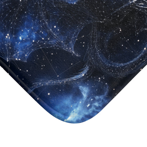 Dragon Shaped Constellation in Deep Space — 61×43 Memory Foam Bath Mat — Cushioned Memory Foam & Microfibre Close-Up