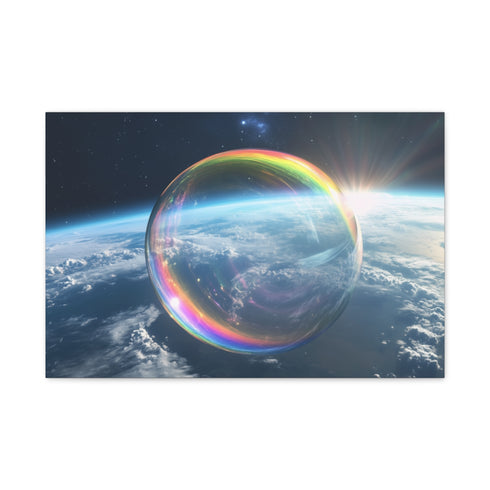 Dream Bubble Drifting Over the Earthsola — 24×16 Canvas Wall Art — Front Gallery-Wrapped Canvas View
