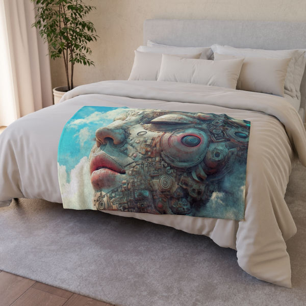 Dream Engine Powered by Emotions (Edition II) — Plush Fleece Throw Blanket — Drape over Sofa & Bed Lifestyle View
