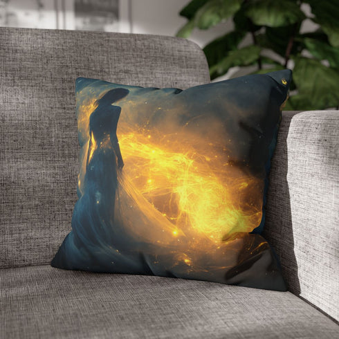 Dream Weaver Creating World from Light — Double-Sided Cushion Cover — Sofa & Armchair Living Room Lifestyle View