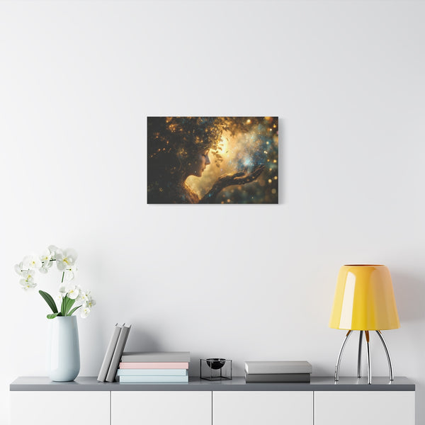 Dream Weaver Creating World from Light (Edition II) — Stretched Canvas Wall Art — Living Room Wall Lifestyle View