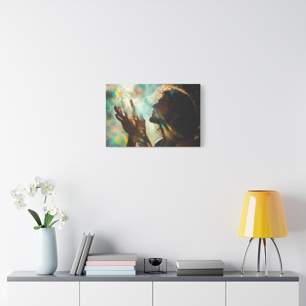 Dream Weaver Creating World from Light (Edition III) — Stretched Canvas Wall Art — Living Room Wall Lifestyle View