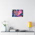 Dreamscape with Levitating Neon Leaves — Stretched Canvas Wall Art — Living Room Wall Lifestyle View