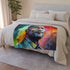 Dwayne Johnson — Plush Fleece Throw Blanket — Draped Over Sofa & Bed Lifestyle View