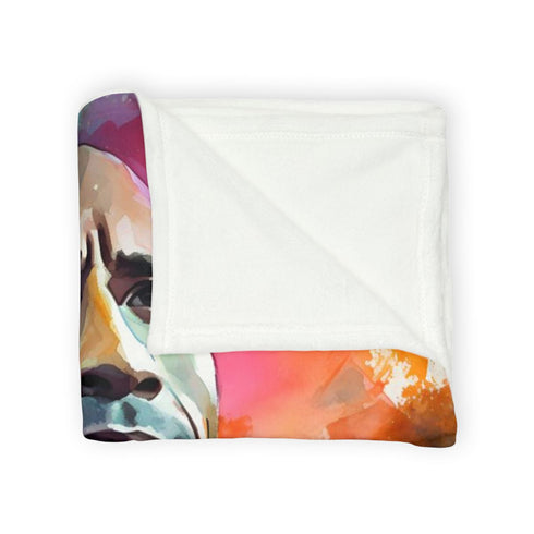 Dwayne Johnson — Plush Fleece Throw Blanket — 300 GSM Plush Coral Fleece Texture Close-Up