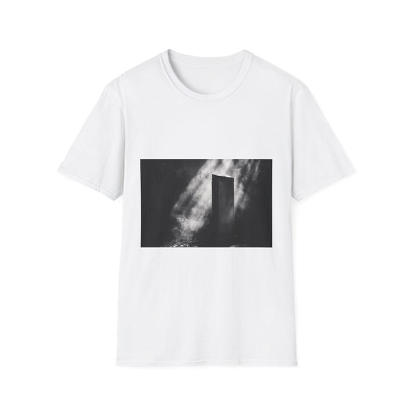 Echoes of Light Around Temple Monolith — Graphic Cotton T-Shirt — Front Graphic Print View