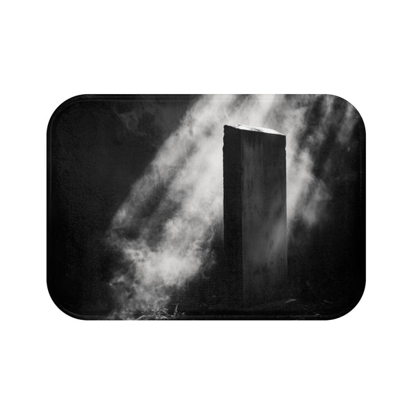 Echoes of Light Around Temple Monolith — Memory Foam Bath Mat — Top-Down Memory Foam Bath Mat View