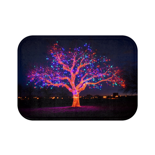 Electric Tree Rooted in the Sky — Memory Foam Bath Mat — Top-Down Memory Foam Bath Mat View