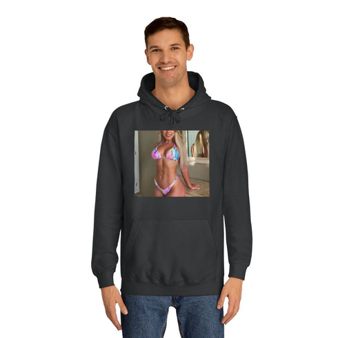 Elle Brooke Graphic Unisex College Hoodie - Lifestyle Model View