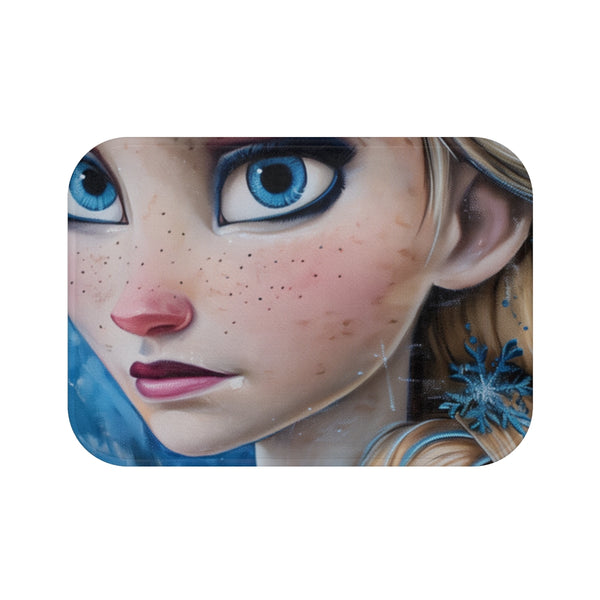 Elsa Frozen Painting — Memory Foam Bath Mat — Top-Down Memory Foam Bath Mat View