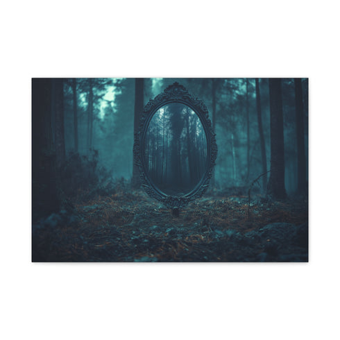 Enchanted Mirror in Haunted Forest (Edition II) — 24×16 Canvas Wall Art — Front Gallery-Wrapped Canvas View