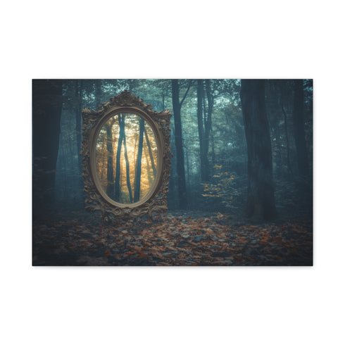 Enchanted Mirror in Haunted Forest (Edition III) — 24×16 Canvas Wall Art — Front Gallery-Wrapped Canvas View