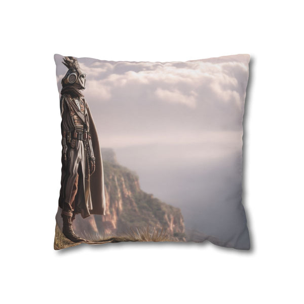 Enfys Nest Standing with Cape Billowing (Edition IV) — Double-Sided Cushion Cover — Front Double-Sided Cushion View