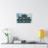 Epic Showdown on Floating Ruins — 24×16 Canvas Wall Art — Living Room Wall Lifestyle View