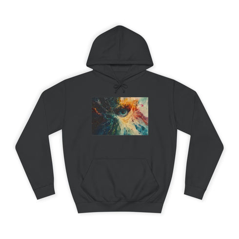 Exploding Prism of Emotions Graphic Unisex College Hoodie - Jet Black Front