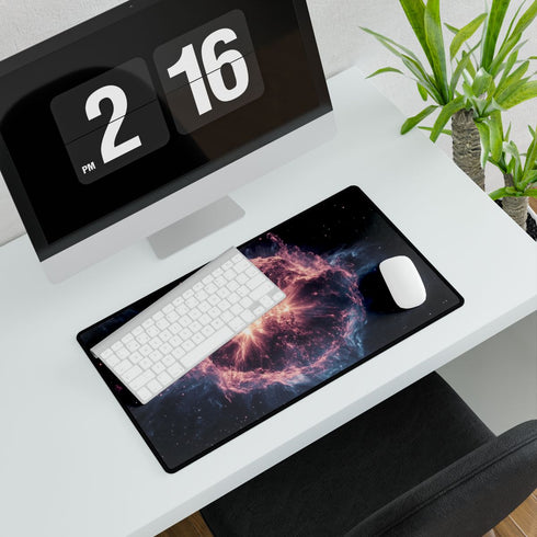 Exploding Supernova in Deep Space (Edition II) — XXL Gaming Desk Mat — Gaming & Workspace Desk Setup View