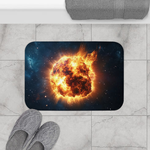 Exploding Supernova in Deep Space (Edition IV) — 61×43 Memory Foam Bath Mat — Modern Bathroom Floor Lifestyle View