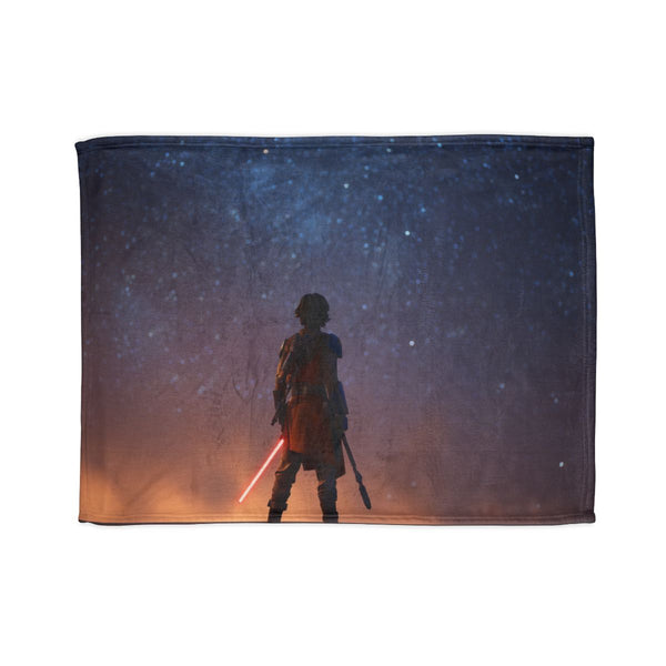 Ezra Bridger Standing on Lothal Roofto — Plush Fleece Throw Blanket — Full Spread Plush Fleece Artwork View