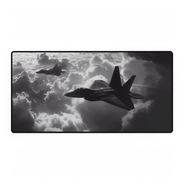 F-22 Raptor Stealth Fighter Jet in Flight (Edition III) — XXL Gaming Desk Mat — Full Top-Down Artwork View