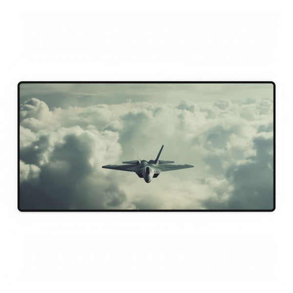 F-22 Raptor Stealth Fighter Jet in Flight (Edition II) — XXL Gaming Desk Mat — Full Top-Down Artwork View