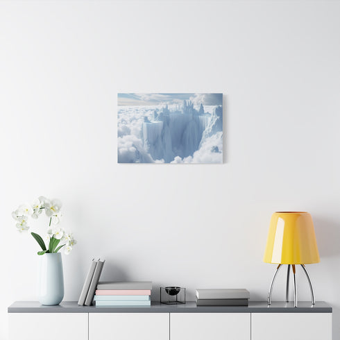 Fantasy Castle Above the Clouds (Edition IV) — 24×16 Canvas Wall Art — Living Room Wall Lifestyle View
