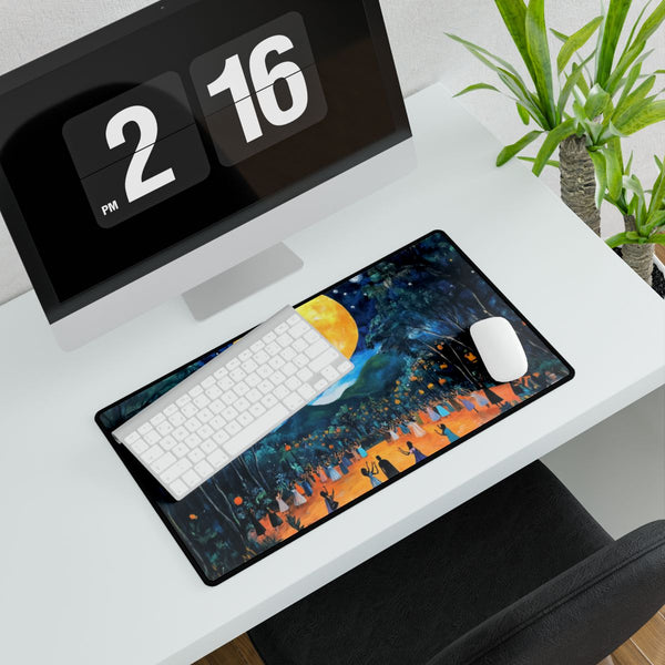 Full Moon Music Festival Night (Edition V) — XXL Gaming Desk Mat — Gaming & Workspace Desk Setup View