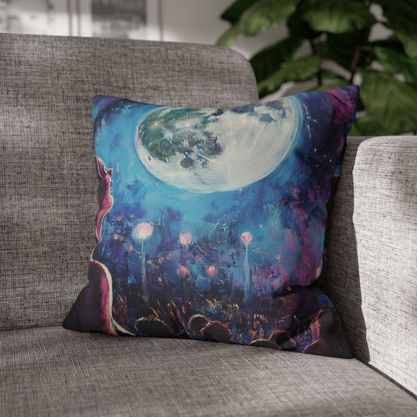 Festival Concert Night Full Moon Painting (Edition IX) — Double-Sided Cushion Cover — Sofa & Armchair Living Room Lifestyle View
