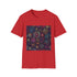 Vibrant Fireworks Seamless Pattern — Graphic Cotton T-Shirt — 100% Ring-Spun Cotton Fabric & Print Detail