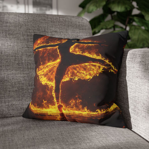 Firestorm in the Shape of Dancer — Double-Sided Cushion Cover — Sofa & Armchair Living Room Lifestyle View