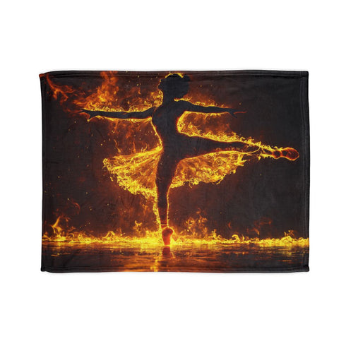 Firestorm in the Shape of Dancer — Plush Fleece Throw Blanket — Full Spread Plush Fleece Artwork View