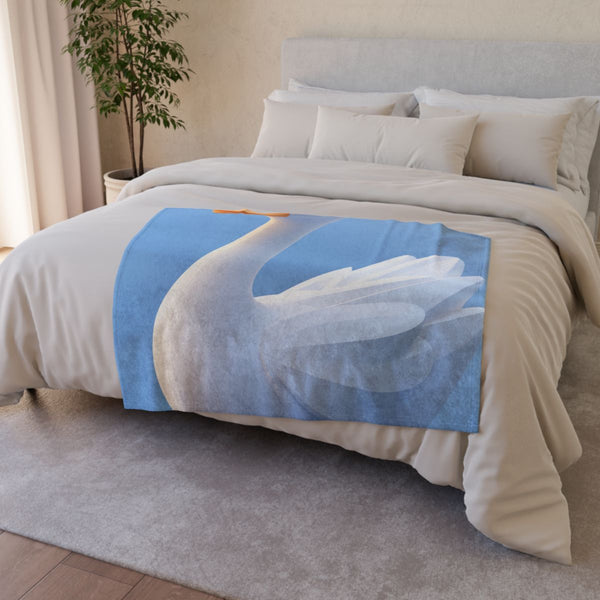 Minimalist Modern Pop Art Profile (Edition II) — Plush Fleece Throw Blanket — Drape over Sofa & Bed Lifestyle View