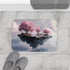 Floating Island with Cherry Blossom Trees (Edition III) — 61×43 Memory Foam Bath Mat — Modern Bathroom Floor Lifestyle View