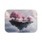 Floating Island with Cherry Blossom Trees — 61×43 Memory Foam Bath Mat — Top-Down Velvet Microfibre Artwork View