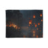 Floating Lanterns Guiding Ghost Ship — 50×60 Plush Throw Blanket — Full Flat Artwork View