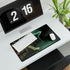 Floating Library under Time Vortex — XL & XXL Desk Mat — Gaming & Workspace Desk Setup View