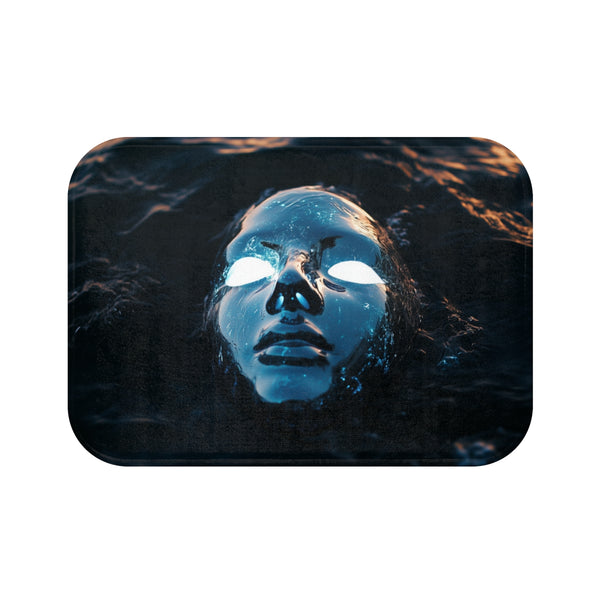 Floating Mask of Glowing Water (Edition III) — Memory Foam Bath Mat — Top-Down Memory Foam Bath Mat View