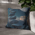 Floating Stones Forming Staircase to Moon — 40×40 Cushion Cover — Sofa & Living Room Lifestyle View