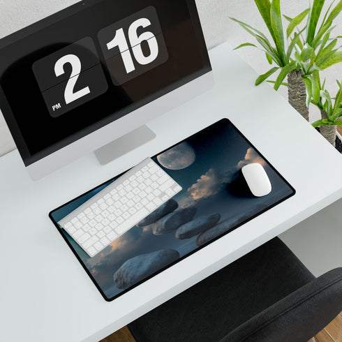 Floating Rocks Forming Staircase — XXL Gaming Desk Mat — Gaming & Workspace Desk Setup View