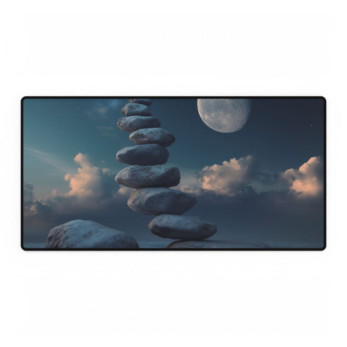 Floating Rocks Forming Staircase — XXL Gaming Desk Mat — Full Top-Down Artwork View