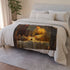 Florence Nightingale Tending to Wounded — Plush Fleece Throw Blanket — Drape over Sofa & Bed Lifestyle View