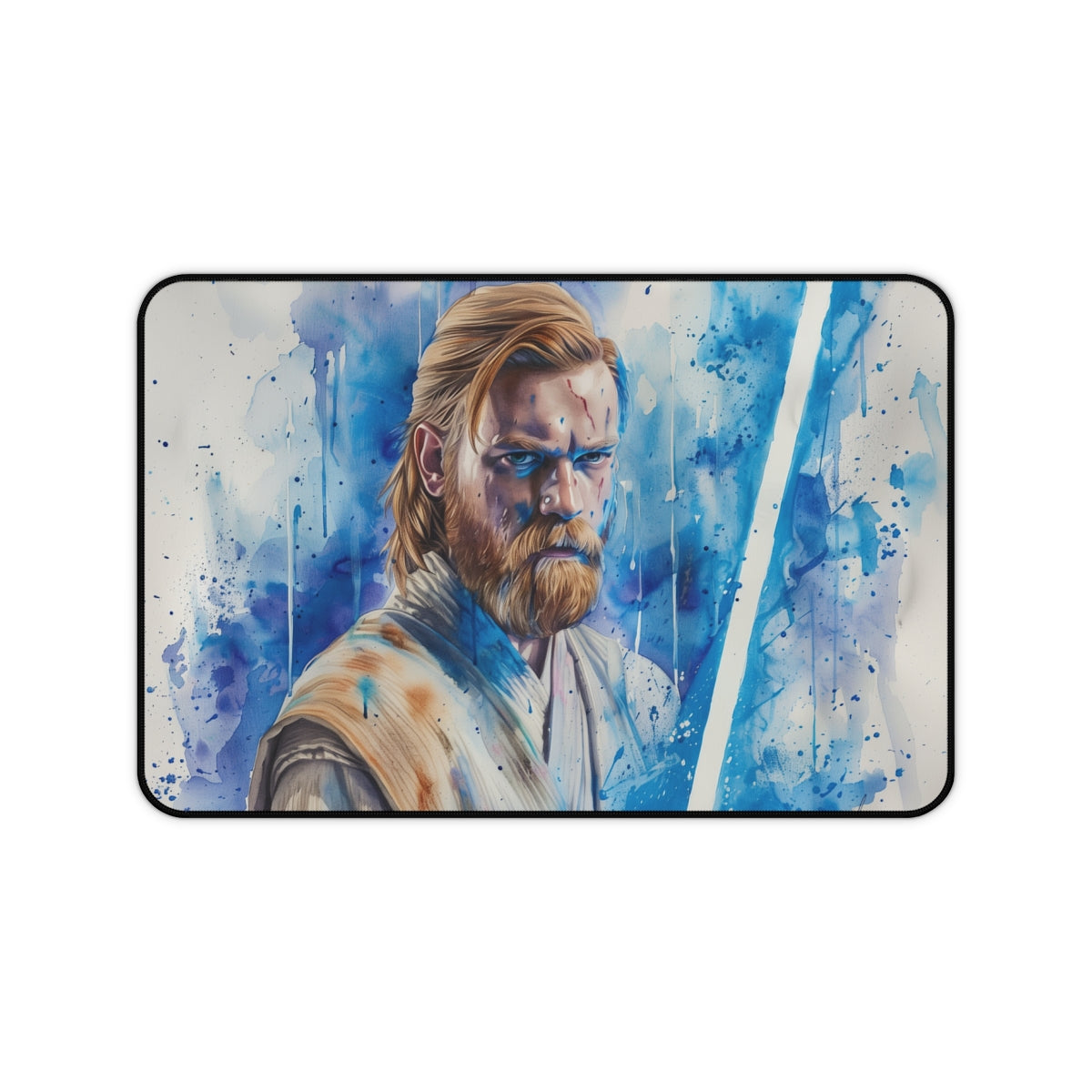 Forceful Desk Mat inspired by Obi Wan Kenobi's Blue Lightsaber