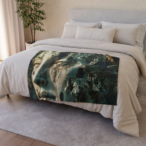 Fractured Mindscape of a Dreaming God Plush Fleece Throw Blanket