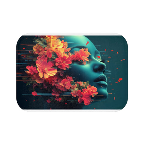 Fragmented Sublime Eternal — 61×43 Memory Foam Bath Mat — Top-Down Velvet Microfibre Artwork View