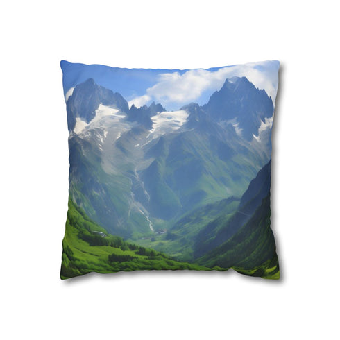 French Alps — 40×40 Cushion Cover — Front 40×40 cm Square Cushion View
