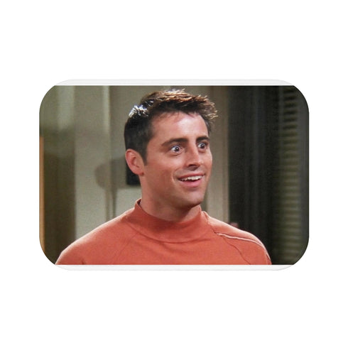Friends Joey — Non-Slip Bath Mat — Top-Down Velvet Microfibre Artwork View