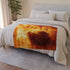 Frozen Ship Adrift in Firestorm — Plush Fleece Throw Blanket — Drape over Sofa & Bed Lifestyle View