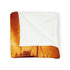 Frozen Ship Adrift in Firestorm — 50×60 Plush Throw Blanket — Draped Over Sofa & Bed Lifestyle View
