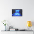 Frozen Waterfall Glowing with Blue Fire — 24×16 Canvas Wall Art — Living Room Wall Lifestyle View
