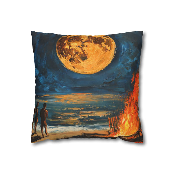 Full Moon Party Beach Night Full Moon Painting (Edition VII) — Double-Sided Cushion Cover — Front Double-Sided Cushion View